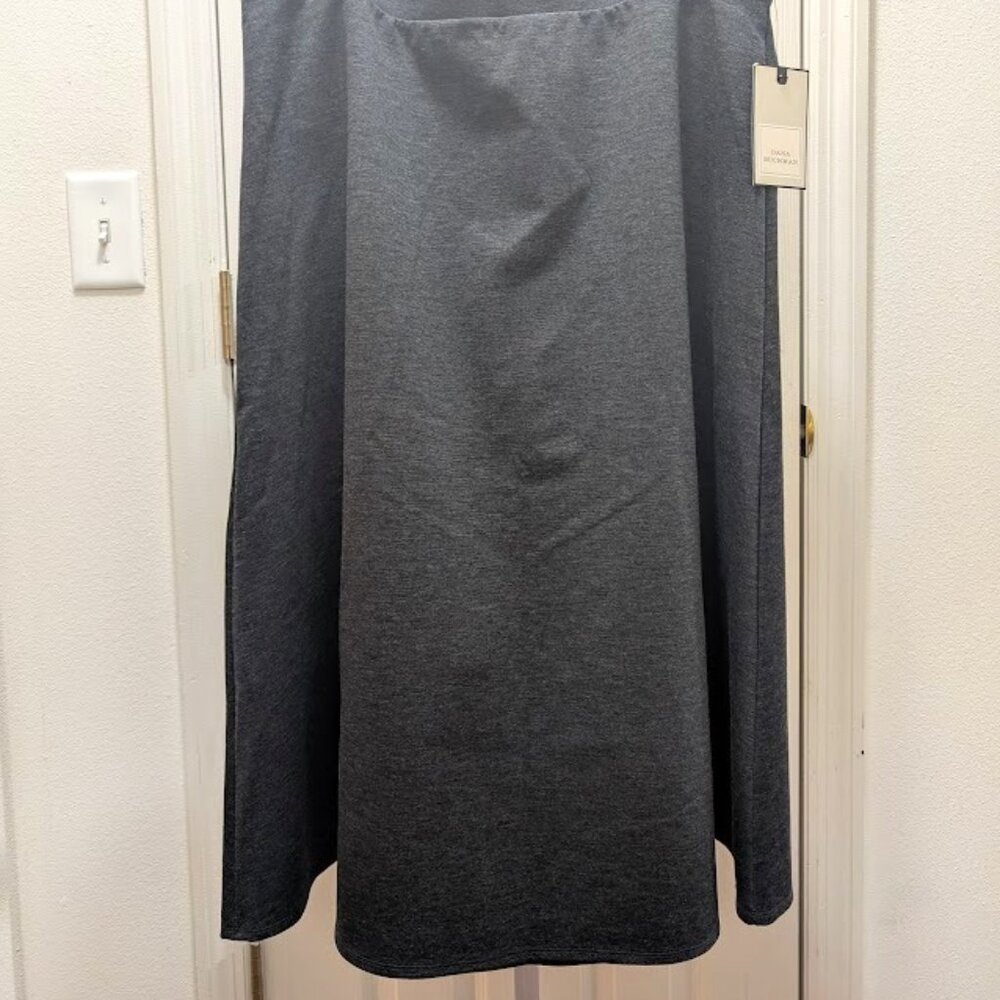 NWT Dana Buchman Long Charcoal Grey Skirt XL New